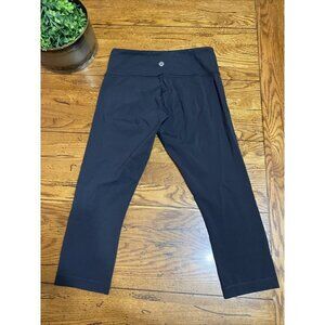 Lululemon Wunder Under Full On Luon Crop Leggings Black 21” Women’s Size 6